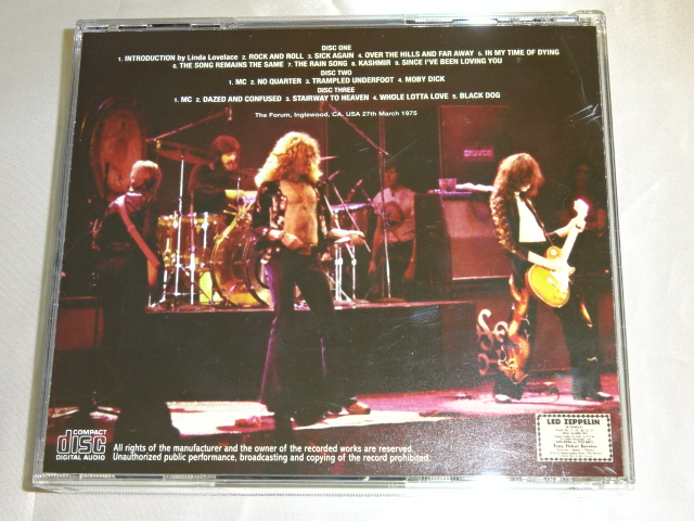�y�v���X3CD�z���b�h�E�c�F�b�y���� Led Zeppelin / LA Forum 1975 Final Night