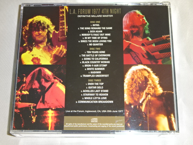�y�v���X3CD�z���b�h�E�c�F�b�y�����@Led Zeppelin / L.A. FORUM 1977 4TH NIGHT