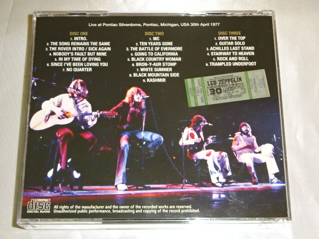 �y�v���X3CD�z���b�h�E�c�F�b�y�����@Led Zeppelin / PONTIAC SILVERDOME 1977