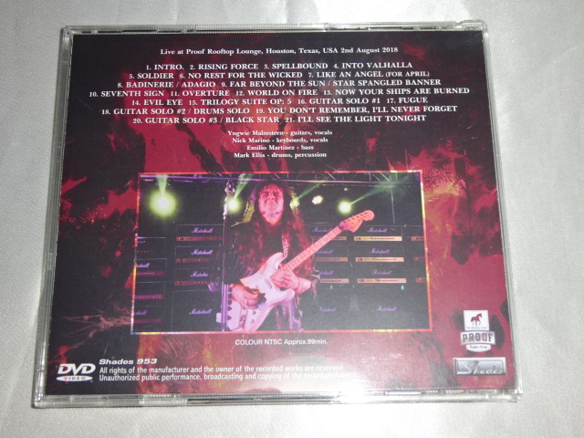 �y1DVD-R�z�C���O���F�C�E�}�����X�e�B�[�� Yngwie Malmsteen