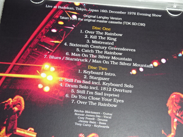�y2CD-R�z���C���{�[ RAINBOW - WHEN EVENING FALLS: BUDOKAN 1976 FINAL SHOW