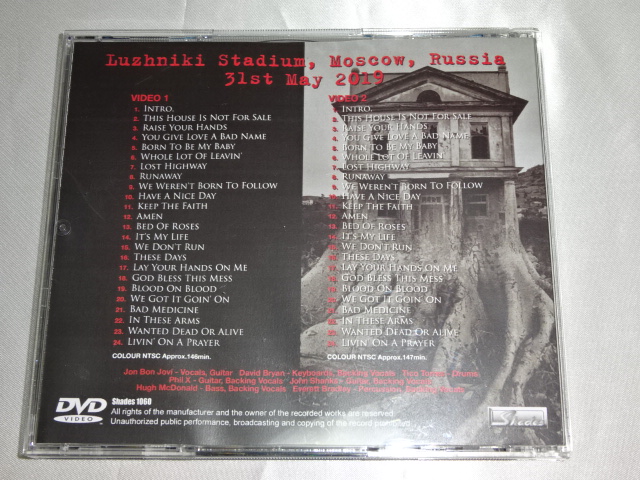 �y2DVD-R�zBON JOVI �{���E�W�����B / MOSCOW 2019
