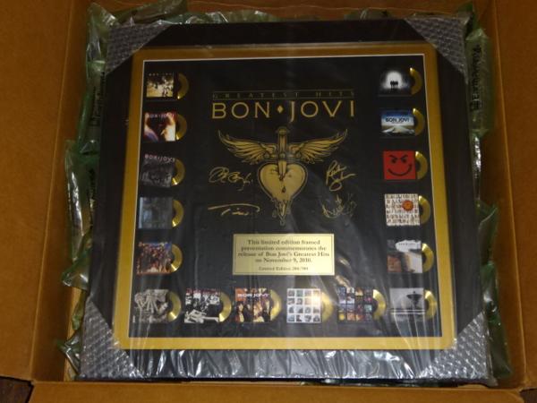 ボンジョヴィ BON JOVI メモラビリア 額装品 ゴールドディスク
