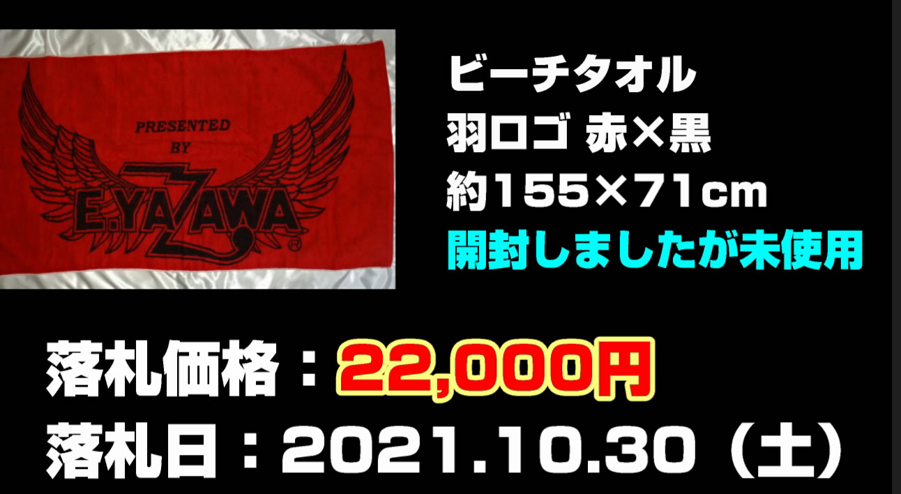 矢沢永吉ビーチタオル羽ロゴ 赤×黒買取