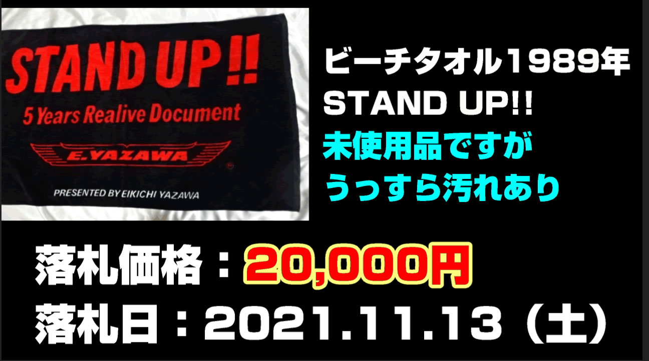 矢沢永吉ビーチタオルシルエット1989年STAND UP!!買取